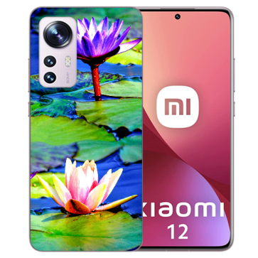 Flip Case Silikoncover TPU für Xiaomi 12 (5G) Bilddruck Lotosblumen