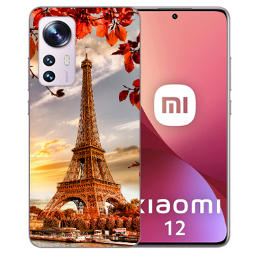 Schutzhülle Silikoncover TPU für Xiaomi 12 (5G) Bilddruck Eiffelturm
