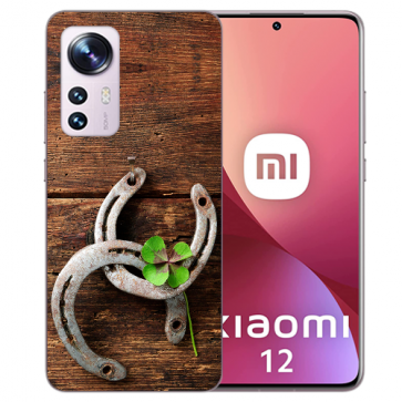 Silikoncover TPU Case Fotodruck Holzhufeisen für Xiaomi 12 Pro (5G) Etui