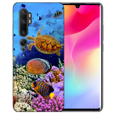 Xiaomi Mi CC9 Pro Silikon TPU Hülle mit Fotodruck Aquarium Schildkröten