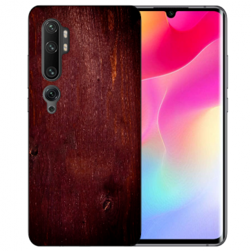 Silikon TPU Hülle für Xiaomi Mi CC9 Pro mit Fotodruck Eichenholz -Optik