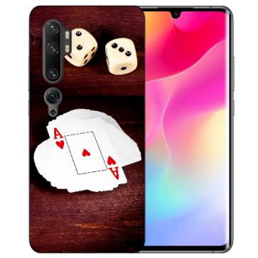 Silikon TPU Hülle für Xiaomi Mi CC9 Pro mit Fotodruck Spielkarten-Würfel