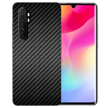 Silikon TPU Hülle für Xiaomi Mi Note 10 Lite mit Bilddruck Carbon Optik