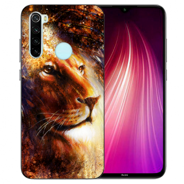 XIAOMI Redmi Note 8 TPU Hülle mit Fotodruck Löwenkopf Porträt Etui