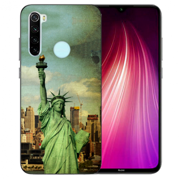 XIAOMI Redmi Note 8 TPU Hülle mit Fotodruck Freiheitsstatue Etui