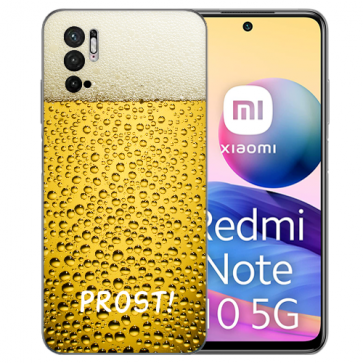 Smartphone Flip Case Silikon für Xiaomi Redmi Note 10 5G Fotodruck Bier