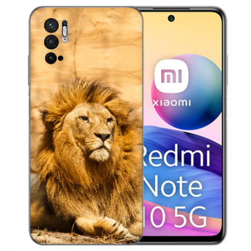 Schutzhülle TPU Silikon Cover Fotodruck Löwe für Xiaomi Redmi Note 10 5G