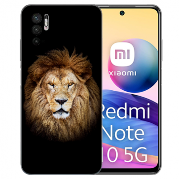 Flip Case TPU Silikon Cover Fotodruck Löwenkopf für Xiaomi Redmi Note 10 5G