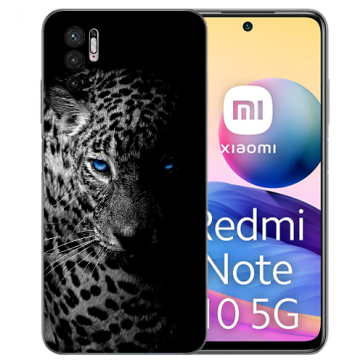 Schutzhülle TPU für Xiaomi Redmi Note 10 5G Fotodruck Leopard mit blauen Augen