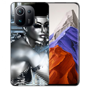 Xiaomi Mi 11 Pro Handy Hülle Silikon TPU mit Fotodruck Robot Girl