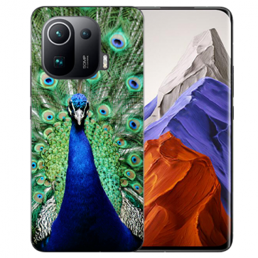 Xiaomi Mi 11 Pro Schutzhülle Handy Hülle Silikon TPU mit Fotodruck Pfau