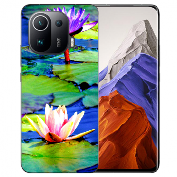 Xiaomi Mi 11 Pro Handy Hülle Silikon TPU mit Fotodruck Lotosblumen