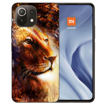 Xiaomi Mi 11 Handy Hülle Silikon TPU mit Fotodruck LöwenKopf Porträt