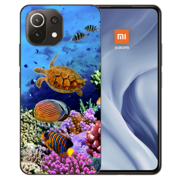 Xiaomi Mi 11 Handy Hülle Silikon TPU mit Bilddruck Aquarium Schildkröten