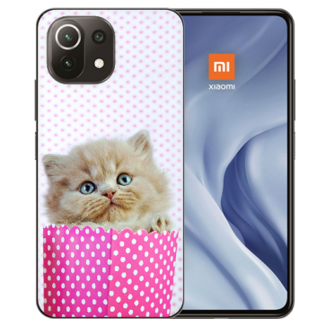 Handy Hülle Silikon TPU für Xiaomi Mi 11 Lite mit Fotodruck Kätzchen Baby