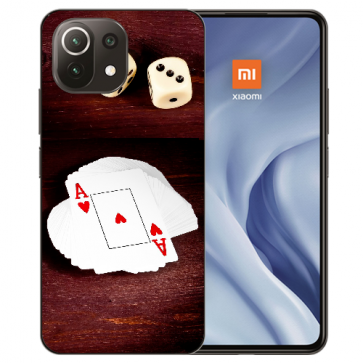 Handy Hülle Silikon TPU für Xiaomi Mi 11 mit Spielkarten-Würfel Fotodruck 