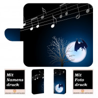 Samsung Galaxy J4 Plus (2018) Handytasche mit Fledermaus- Mond Fotodruck