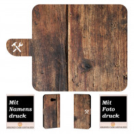 Schutzhülle mit Holz + Foto Text Druck für Samsung Galaxy J4 Plus (2018) 