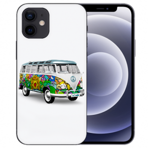 iPhone 12 mini Handy Schutzhülle Tasche mit Fotodruck Hippie Bus