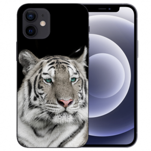 Schutzhülle für iPhone 12 mini Handy Case mit Tiger Bild Namendruck 