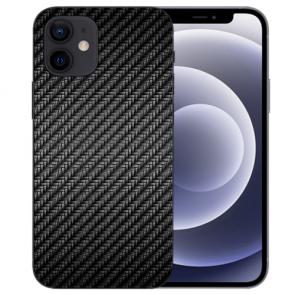 Handy Schutzhülle mit Bilddruck Carbon Optik für iPhone 12 mini