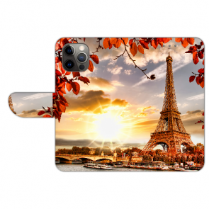 Flip Case Personalisierte Handy Hülle für iPhone 14 Plus Fotodruck Eiffelturm Etui