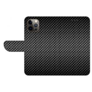 iPhone 13 Pro Max Handy Tasche mit Fotodruck Carbon Optik