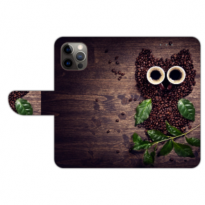 iPhone 12 Pro Max Handyhülle Tasche mit Kaffee Eule Bilddruck