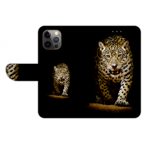 Handyhülle Tasche mit Bilddruck Leopard beim Jagd für iPhone 12 Pro Max