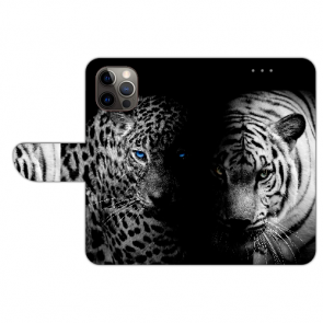 iPhone 12 Pro Max Handyhülle Tasche mit Bilddruck Tiger mit Leopard