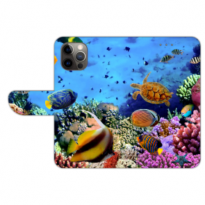 iPhone 13 Pro Max Handy Tasche mit Fotodruck Aquarium Schildkröten