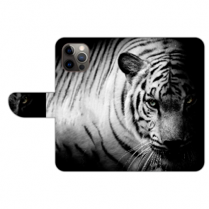 iPhone 12 mini Handy Hülle mit Fotodruck Tiger Schwarz Weiß 