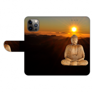 Personalisierte Handy Tasche Book für iPhone 14 Pro Max Fotodruck Frieden Buddha