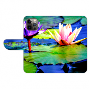 Handyhülle Tasche mit Bilddruck Lotosblumen für iPhone 12 Pro Max