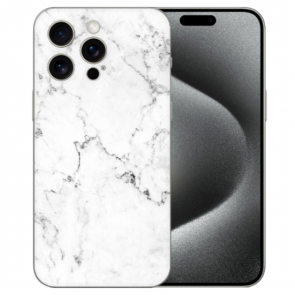 Personalisierte Handy Hülle für iPhone 15 Pro mit eigenem Fotodruck Marmoroptik Cover