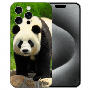 Personalisierte Handy Hülle TPU für iPhone 15 Pro mit eigenem Fotodruck Panda 