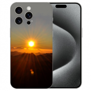 TPU Handy Schale Back Case mit eigenem Fotodruck Sonnenaufgang für iPhone 15 Pro Hülle