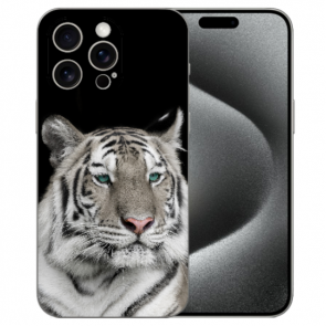 Individuelle Handy Hülle Etui mit eigenem Fotodruck Tiger für iPhone 15 Pro Hülle