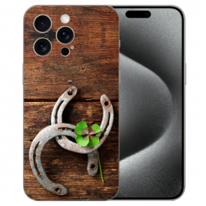 TPU Handy Hülle Personalisierte Fotodruck Holzhufeisen Back für iPhone 16 Pro Max