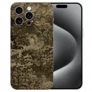 Schutzhülle Silikon Cover für iPhone 15 Pro mit eigenem Fotodruck Braune Muster Hülle