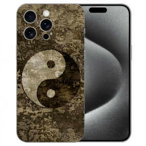 Individuelle Handy Hülle für iPhone 15 Pro Etui mit eigenem Fotodruck Yin Yang 