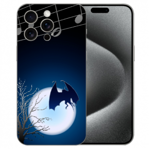 TPU Handy Hülle Cover Case für iPhone 15 Pro Max mit eigenem Fotodruck Fledermausmond