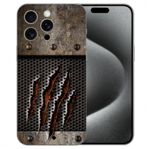Silikon Schutzhülle Cover Case für iPhone 15 Pro Max mit eigenem Monster-Kralle Bilddruck 