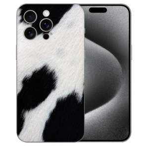 Silikon Schutzhülle Cover Case für iPhone 15 Pro Max mit eigenem Kuhmuster Bilddruck 