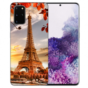 Samsung Galaxy S20 Plus Silikon TPU Hülle mit Bilddruck Eiffelturm