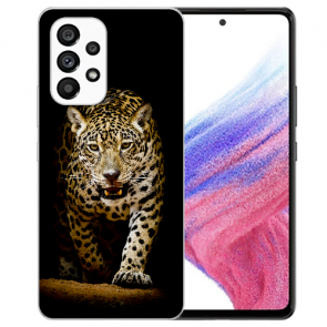 Schutzhülle TPU Cover für Samsung Galaxy A33 (5G) Leopard bei der Jagd Fotodruck 