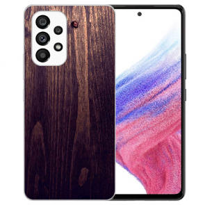Holzoptik dunkelbraun Fotodruck TPU Cover Case für Samsung Galaxy A33 (5G)