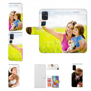 Schutzhülle mit Foto Tasche für Samsung Galaxy A51 Bild Text