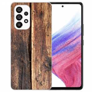 Silikon Handycover Holzoptik Bilddruck für Samsung Galaxy A53 5G Etui