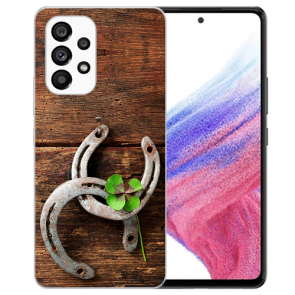 TPU - Silikon Case Handy Schale für Samsung Galaxy A53 5G Bilddruck Holzhufeisen